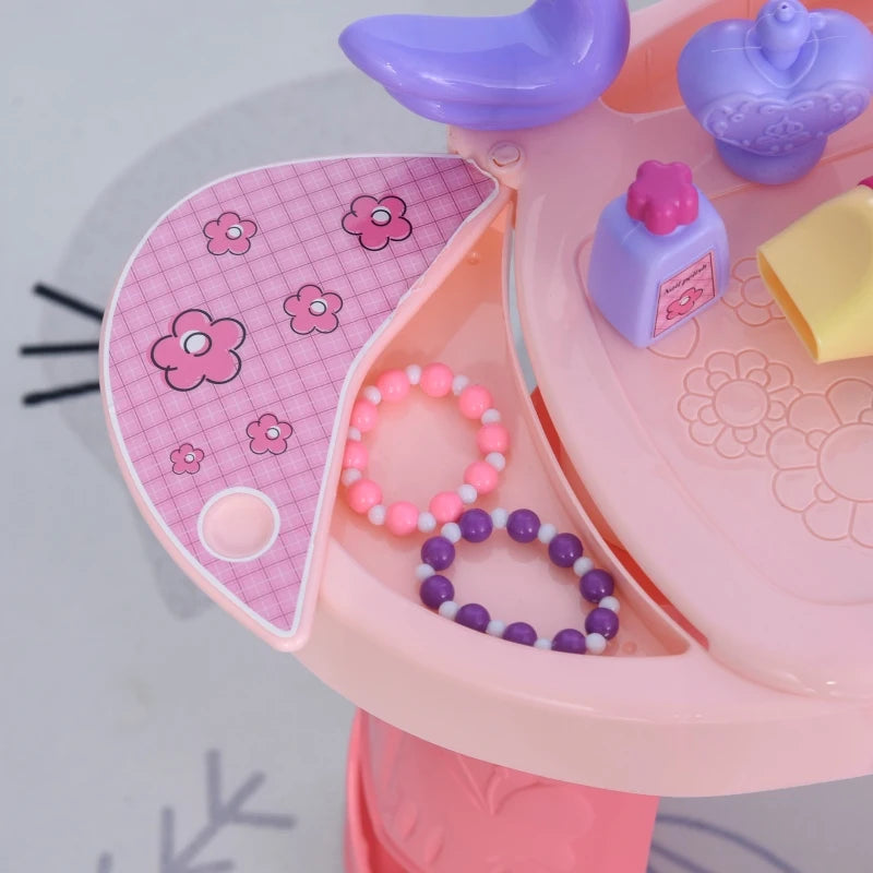 HOMCOM Dressing Table Playset - Pink Purple