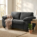HOMCOM 2 Seater Sofa, Chenille Small Sofa with Spring Cushions, Dark Grey