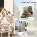 Outsunny 3-Panel Garden Privacy Screen, Foldable Wooden Divider, Grey