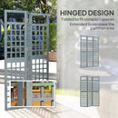 Outsunny 3-Panel Garden Privacy Screen, Foldable Wooden Divider, Grey