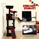 PawHut 152cm Gothic Cat Tree For Halloween With Coffin Bed, Large Condo