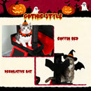 PawHut 152cm Gothic Cat Tree For Halloween With Coffin Bed, Large Condo