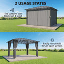 Outsunny 3 x 4 m Hardtop Gazebo with PC Roof, Aluminium Frame, Dark Grey