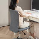 HOMCOM Armless Computer Desk Chair, Makeup Vanity Chair for Home, Grey