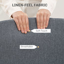 HOMCOM Armless Computer Desk Chair, Makeup Vanity Chair for Home, Grey