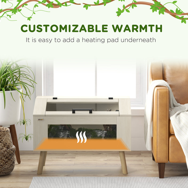 PawHut Reptile Terrarium, Snake Vivarium with Tempered Glass Windows
