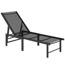 Outsunny Sun Lounger, 5-Level Reclining Sun Lounger Chair, Black