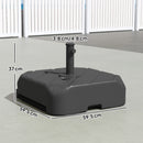 Outsunny Garden Parasol Base with Wheels, Parasol Stand for 38/48 mm Pole