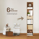 HOMCOM Narrow Bookshelf with Drawer, Tall Bookcase for Living Room, Natural