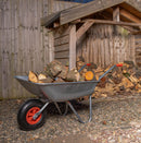 Samuel ALEXANDER 65 Litre 60kg Capacity Galvanised Metal Garden Cart Wheelbarrow - Heavy Duty Garden Wheelbarrows with Pneumatic Tyre
