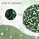 HOMCOM Set Of 2 Artificial Topiary Balls Indoor Outdoor Faux Boxwood Balls