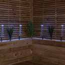 30cm Set of 4 Light up Silver Spiral Christmas Tree Garden Path Lights with 200 White LEDs