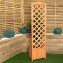 1.6m Samuel Alexander Natural Wooden Freestanding Garden Trellis with Raised Bed Planter