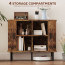 HOMCOM Sideboard Storage Cabinet with Slatted Tambour Sliding Doors