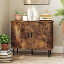 HOMCOM Sideboard Storage Cabinet with Slatted Tambour Sliding Doors