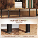 HOMCOM Sideboard Storage Cabinet with Slatted Tambour Sliding Doors