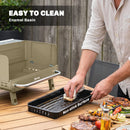 Outsunny Portable Barbecue Grill With Adjustable Grates For Camping, Khaki