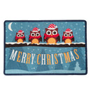 60cm x 40cm Festive Owls Fabric Christmas Doormat