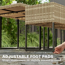 Outsunny Rattan Garden Furniture Set, Rattan Table And Chairs With Cushions