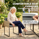 Outsunny Rattan Garden Furniture Set, Rattan Table And Chairs With Cushions