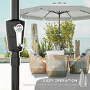 Outsunny 3 m Garden Parasol with Tilt & Crank, UPF30+ Outdoor Table Umbrella