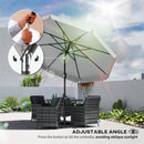 Outsunny 3 m Garden Parasol with Tilt & Crank, UPF30+ Outdoor Table Umbrella
