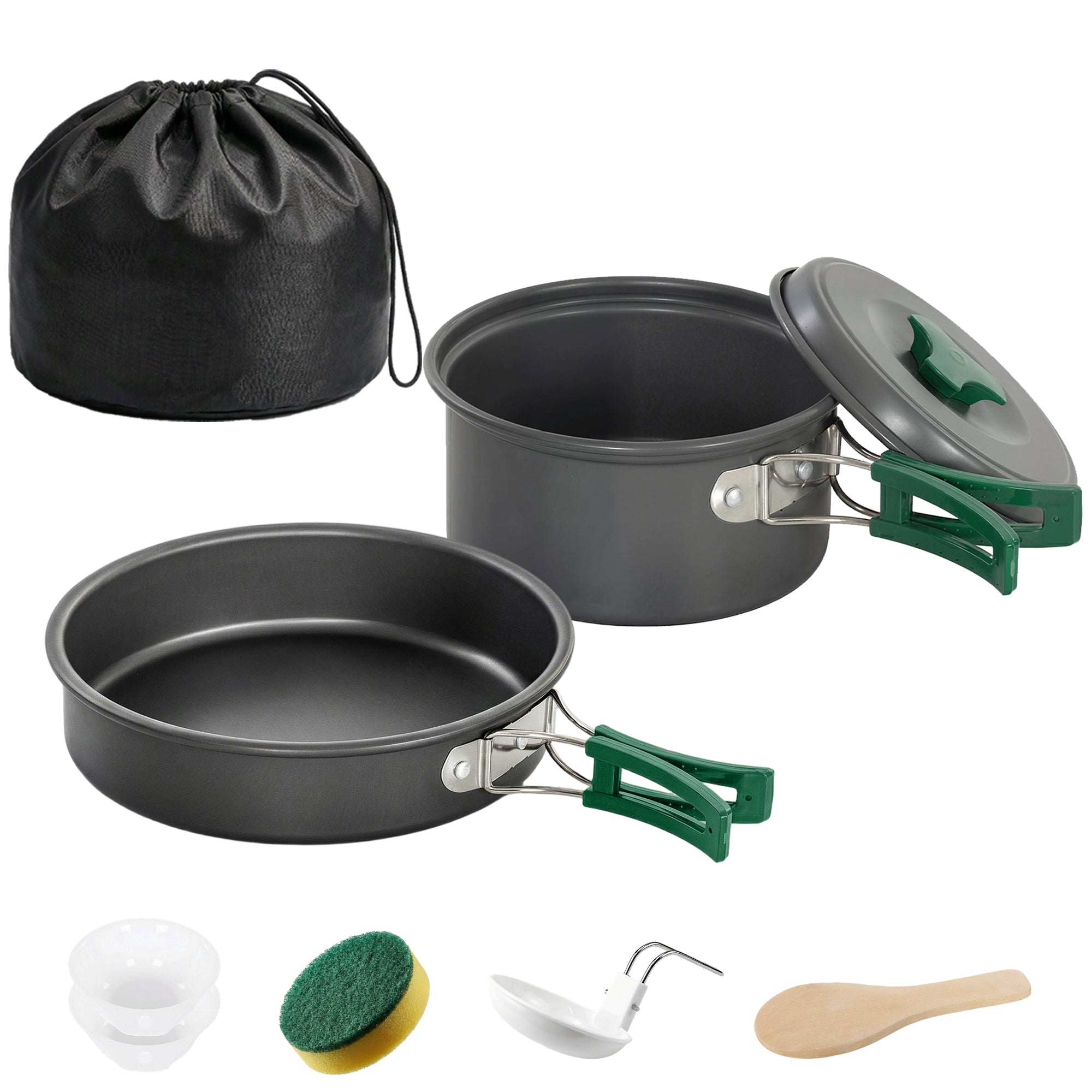 Outsunny Camping Cookware Set, 8-Piece Ultralight Camping Cooking Kit