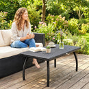 Outsunny 90 cm Rattan Garden Coffee Table Wicker Outdoor Table Furniture
