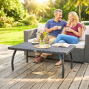 Outsunny 90 cm Rattan Garden Coffee Table Wicker Outdoor Table Furniture