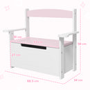 AIYAPLAY 2 in 1 Toy Box for Kids with Safety Lid for Bedroom. Nursery, Pink