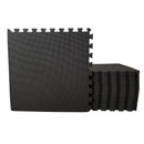 Samuel Alexander Black EVA Foam Floor Mats 60x60cm Interlocking Gym & Play Mats, Non-Slip, Water Resistant