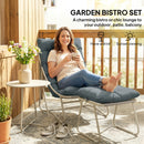 Outsunny 3 Piece Bistro Set, Outdoor Table And Chair Set With Footstool