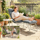 Outsunny 3 Piece Bistro Set, Outdoor Table And Chair Set With Footstool