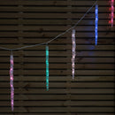 Set of 10 Light up Christmas Smart Icicle Lights with 50 Cool White & Multi-Coloured LEDs