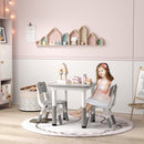 AIYAPLAY 3 Pcs Height Adjustable Kids Table And Chair Set For Playroom - Grey/Pink