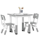 AIYAPLAY 3 Pcs Height Adjustable Kids Table And Chair Set For Playroom - Grey/Pink