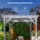 Outsunny 2 x 2m Wooden Pergola Kit, Garden Gazebo Shelter, Grey