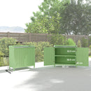 Outsunny Garden Storage Cabinet Potting Bench Table W/ galvanised Top Green