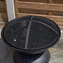 52cm Black Steel Outdoor Lustre Enamelled Firepit with Fire Poker