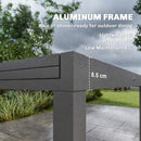 Outsunny Aluminium Extending Garden Table, Glass Top Dining Table, Grey
