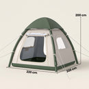 Outsunny 3 Man Inflatable Camping Tent w/ 3000mm Waterproof Rainfly, Beige