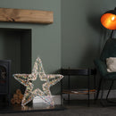 60cm Light up Iridescent Shimmer Christmas Star with 1440 Warm White LEDs