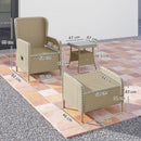 Outsunny Rattan Garden Furniture Set with Footstools Armchairs Light Grey