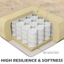 HOMCOM Marble Effect Manual Reclining Armchair W/ Footrest Studs Wood Legs Beige