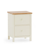 Coxmoor 2 Drawer Bedside - Ivory and Oak