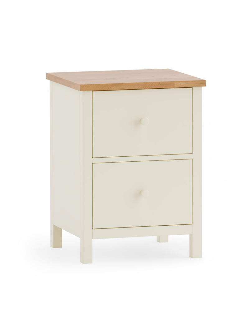 Coxmoor 2 Drawer Bedside - Ivory and Oak