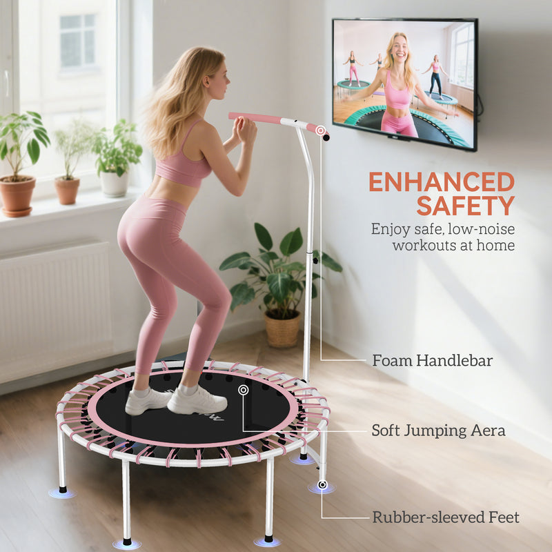 SPORTNOW Fitness Trampoline with 5-Level Adjustable Handle
