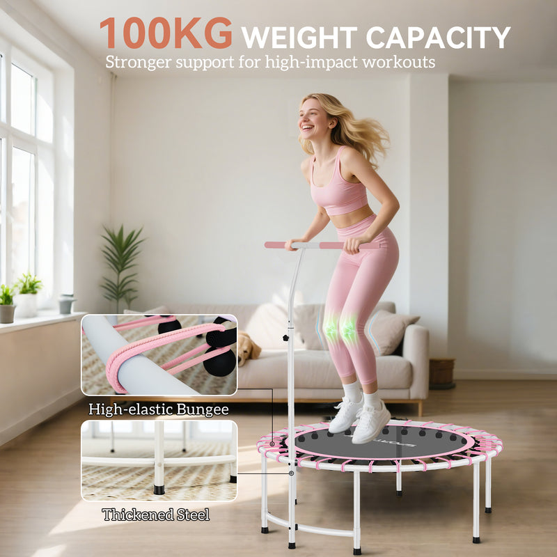 SPORTNOW Fitness Trampoline with 5-Level Adjustable Handle