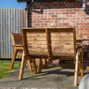Handmade 6 Seater Chunky Rustic Wooden Garden Furniture Table and Chairs Set