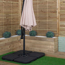 3m Cantilever Banana Garden Parasol in Beige with Crank Handle and Parasol Base Weights Included